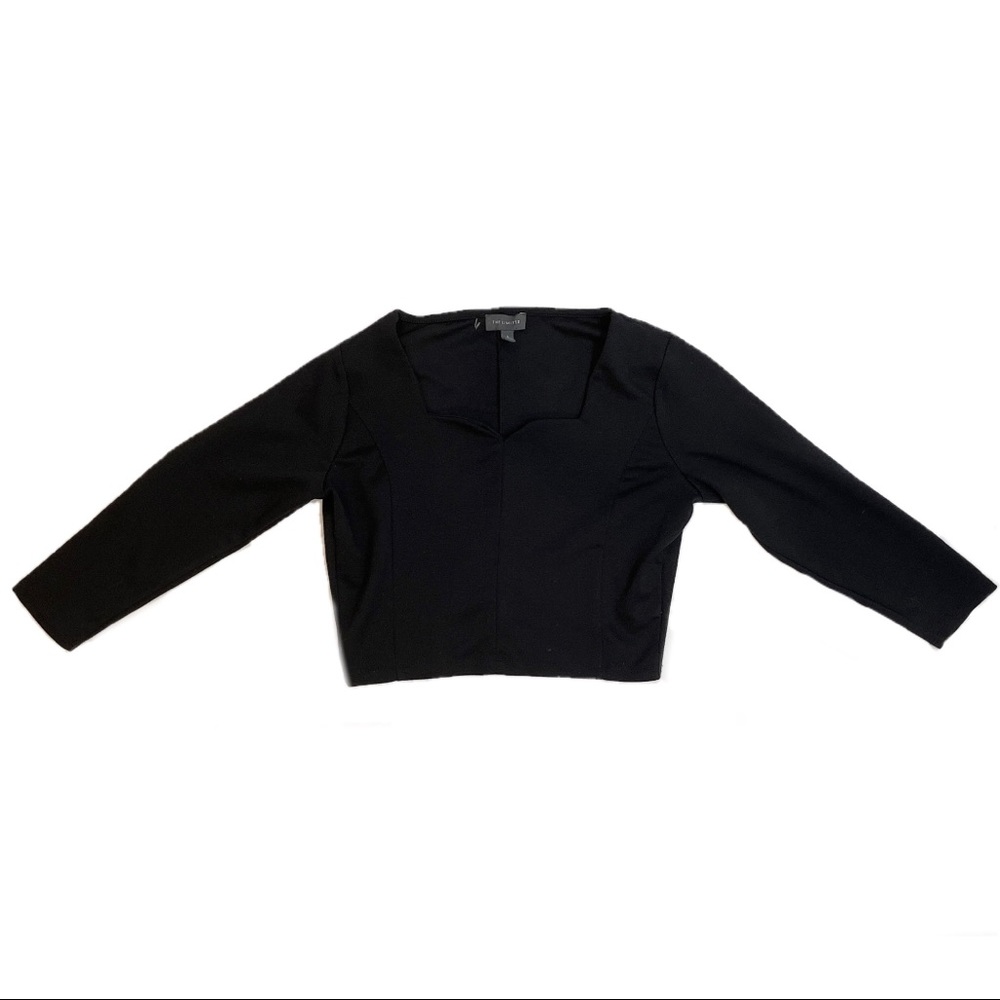 The Limited Black Long Sleeve Top with Square Cut